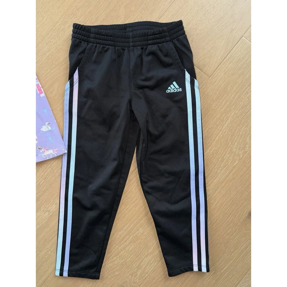 Girl's Adidas Joggers Tracksuit Pants 4t & Gymboree Unicorn Princess Top 5t